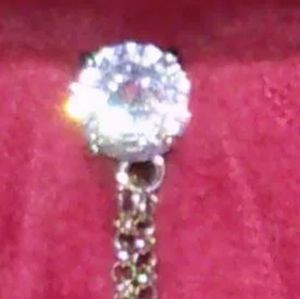 Cz Reverse Hang Flower Belly Button Ring